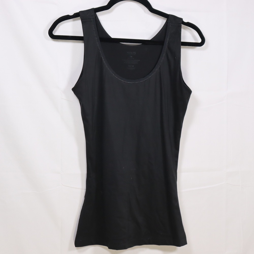 Assets by Spanx Tank Top 1X Black Womens Shapewear Slimming Camisole